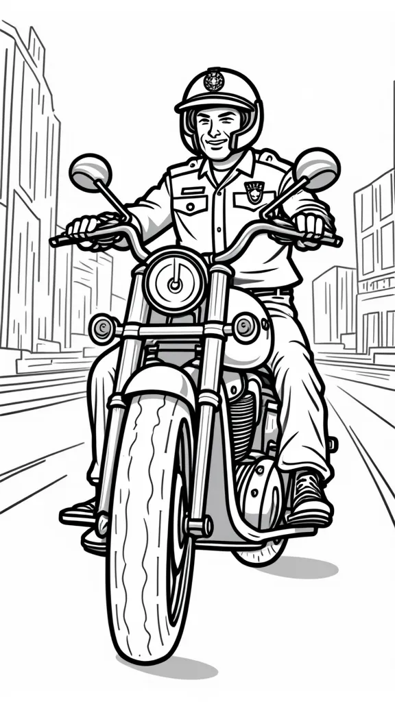 coloriages de moto de police